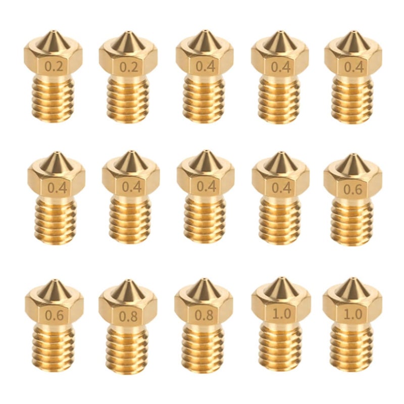 LANKEGU طقم فوهات نحاسية 15 قطعة لطابعة Anycubic Kobra، 7 قطع فوهات 0.4 مم و 2 قطعة 0.2 مم، 0.6 مم، 0.8 مم، 1.0 مم لطقم فوهات Anycubic Mega، Mega X، Chrion، Kobra، Kobra Neo - Image 1